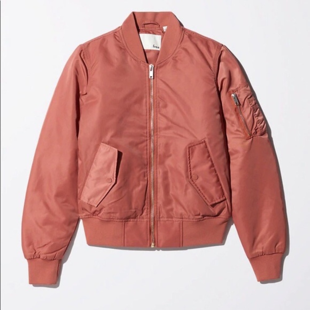 Aritzia Rust Bomber Jacket